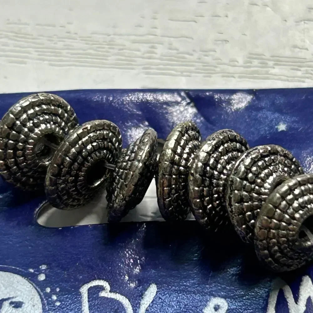Blue Moon Beads Silver Metal Rondelle Findings Lot 7 Packs